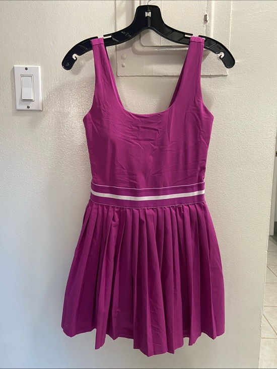 all in motion Other - all in motion Fuchsia Sleeveless Fit-and-Flare Dress with White Waist Stripes